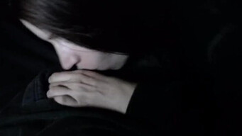 Quietly Sucking Cock in a Movie Theater Until Mouthful of Cum